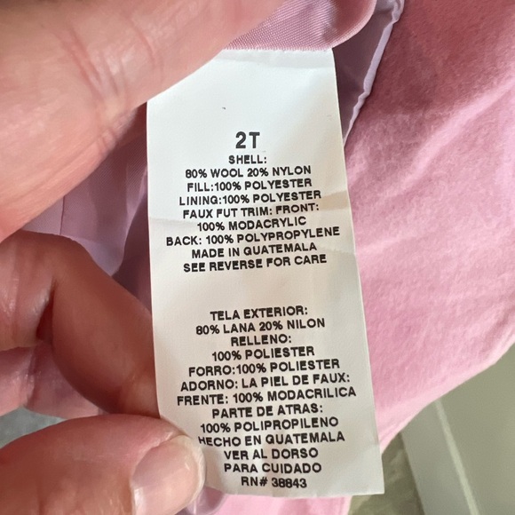 Vintage Rothschild Pink Wool Coat with Faux Fur Trim Size 2T NWT - Picture 10 of 10